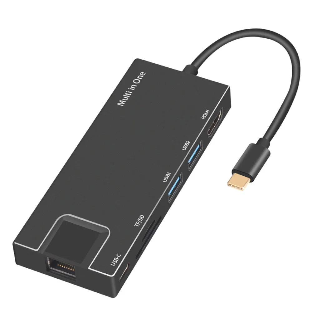 USB C к Type 8 в 1 3 0 HDMI 4K RJ45 адаптер Micro SD TF кардридер концентратор Type-C OTG для нового Macbook |