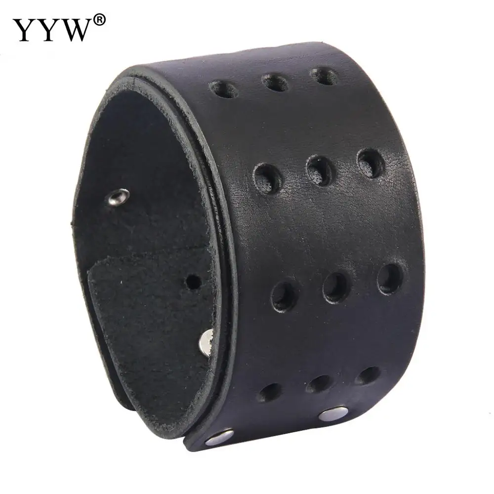 Модный мужской и женский Браслет-манжета из искусственной кожи для женщин мужчин