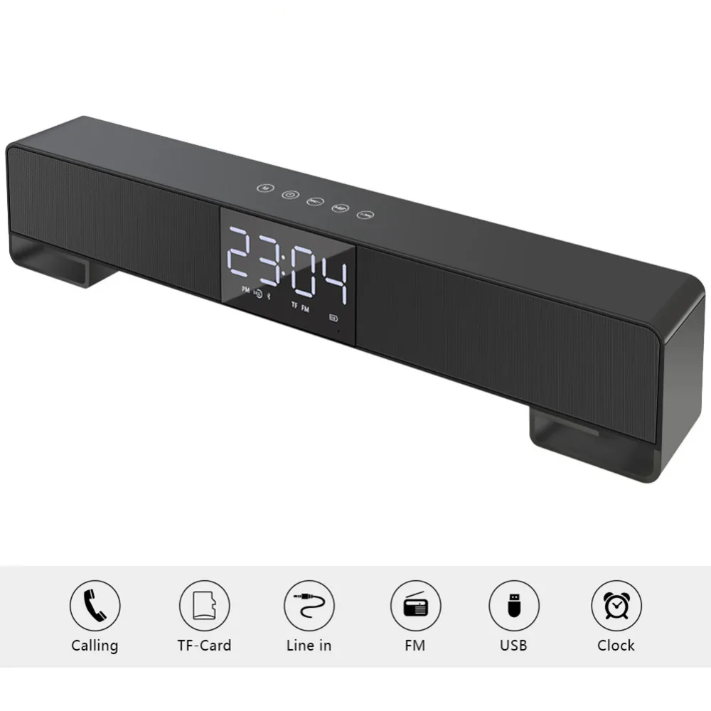 SMALODY Bluetooth звук динамик в виде бруска двойной громко Динамик будильник громкой