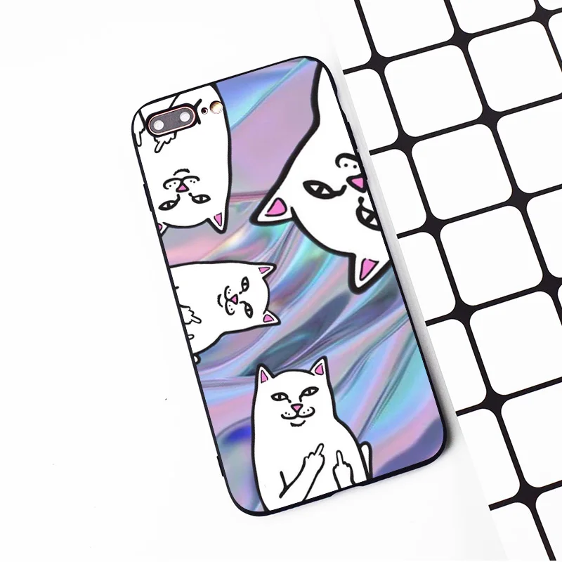 M080 Cut Finger Cat Black Silicone Case Cover For Apple iPhone 11 Pro XR XS Max X 8 7 6 6S Plus 5 5S 5G SE |