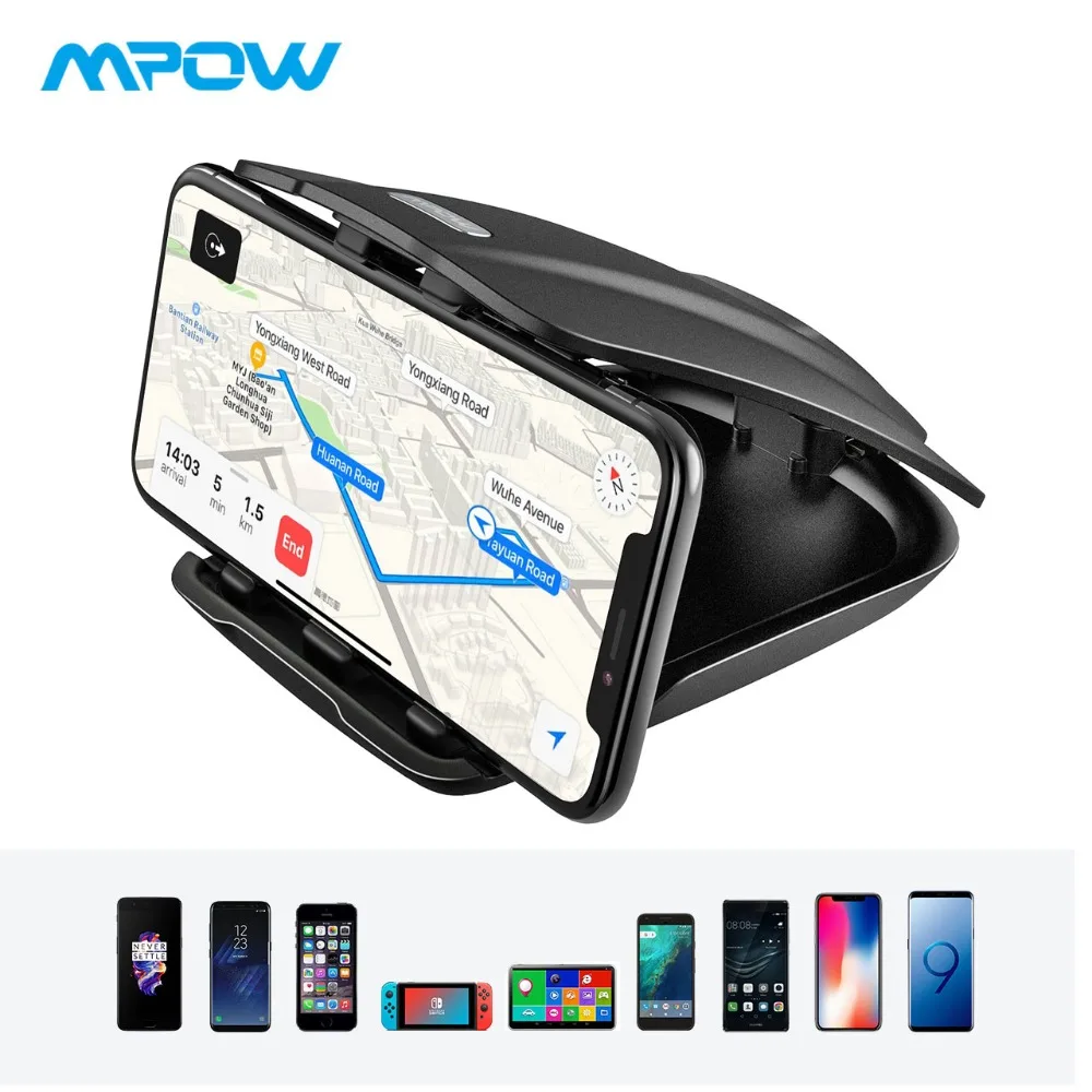 Mpow автомобильный держатель на приборную панель для мобильного телефона, gps Держатель для планшета с тремя слотами для нескольких углов для iPhone XS/X/8/7/6