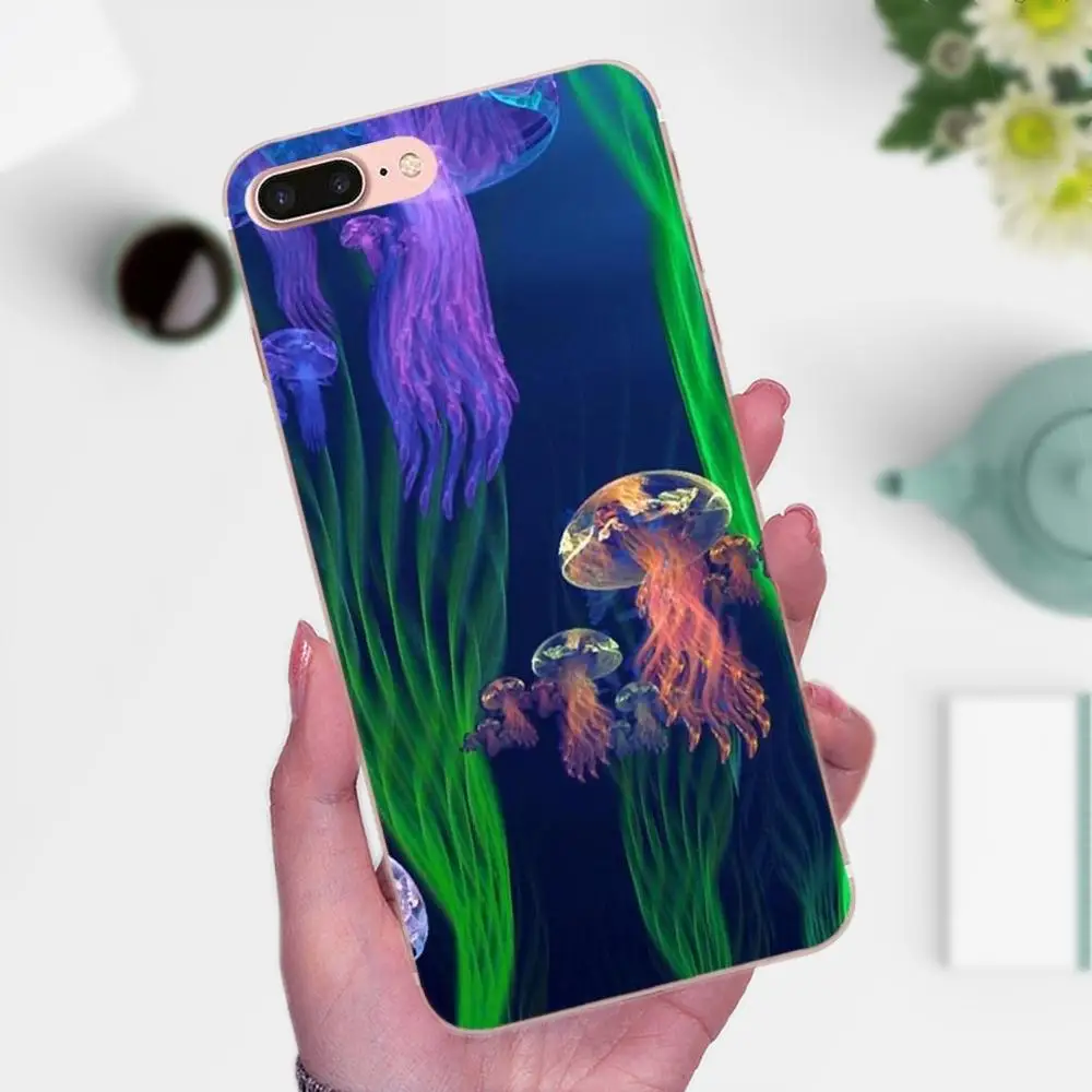 Синие медузы в море Красочные Для Huawei P7 Honor 4C 5A 5C 5X 6 6C 6A 6X 7 7X 8 9 V8 V10 Y3II Y5II Y6II G8 Play Lite |