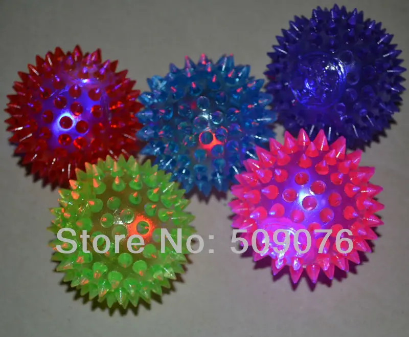 

Free shipping 24pcs/lot 5.5cm rubber led flashing ball led bouncy ball led Massage ball led toy for christmas