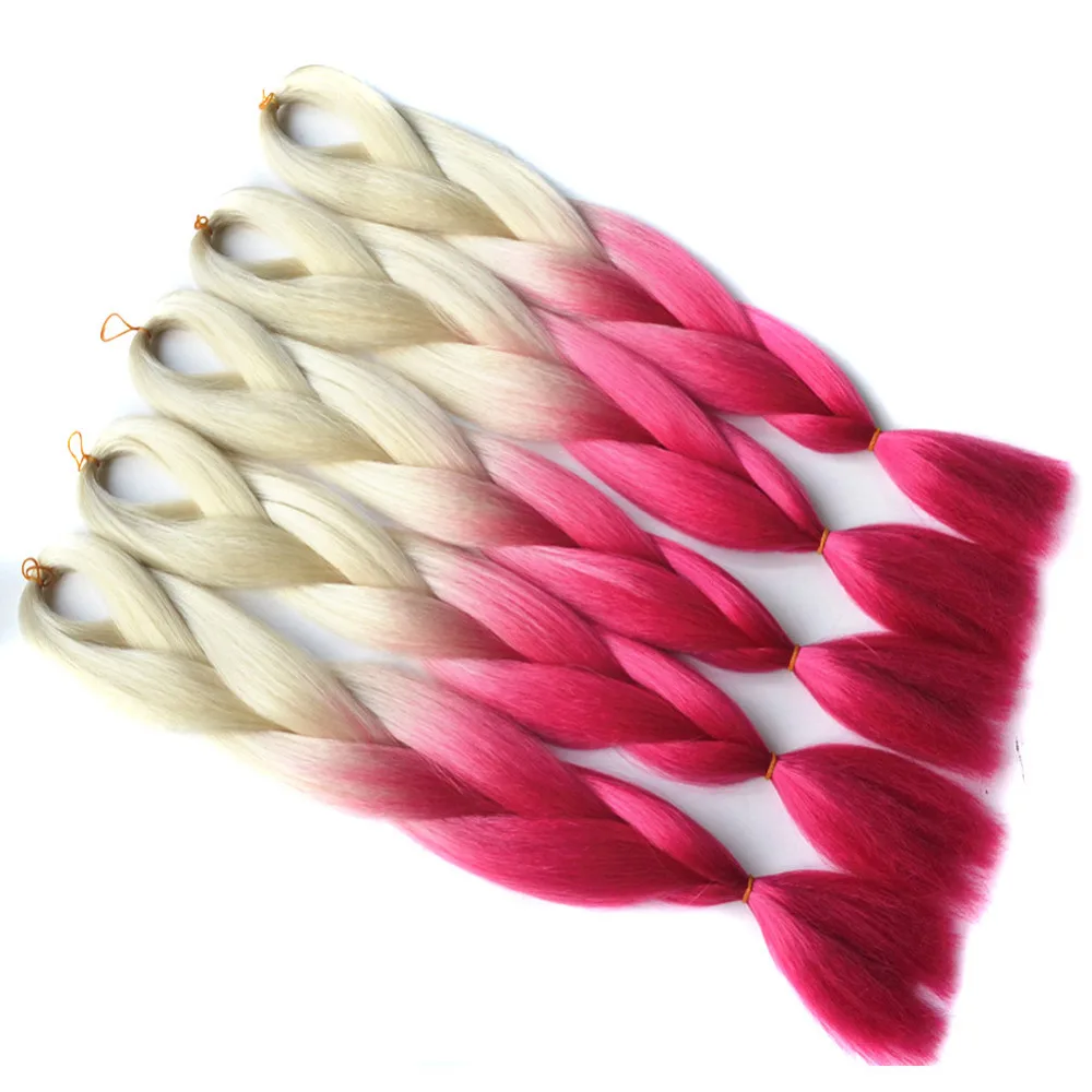 Chroliss 24 &quotпрямые огромные затененные волосы в косичках 613TPink Синтетические пряди