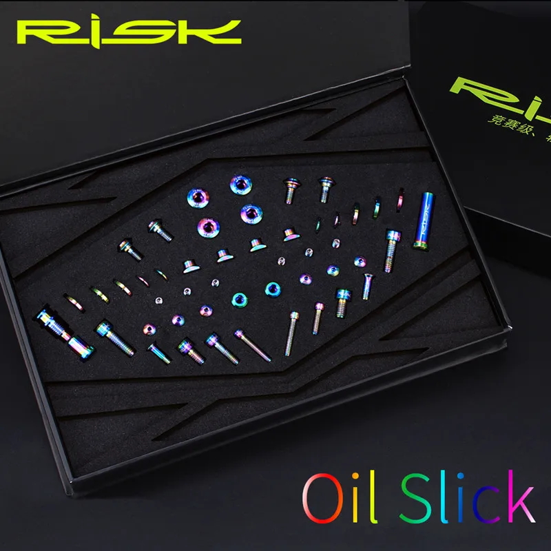 RT105 Rainbow Риска 49 шт./компл. Титан сплав TC4 C суппорт+ стоп-сигнал+ передние и задние переключатели болты винт для Shimano Ultegra R8000 дорожный велосипед - Цвет: RT105 Rainbow