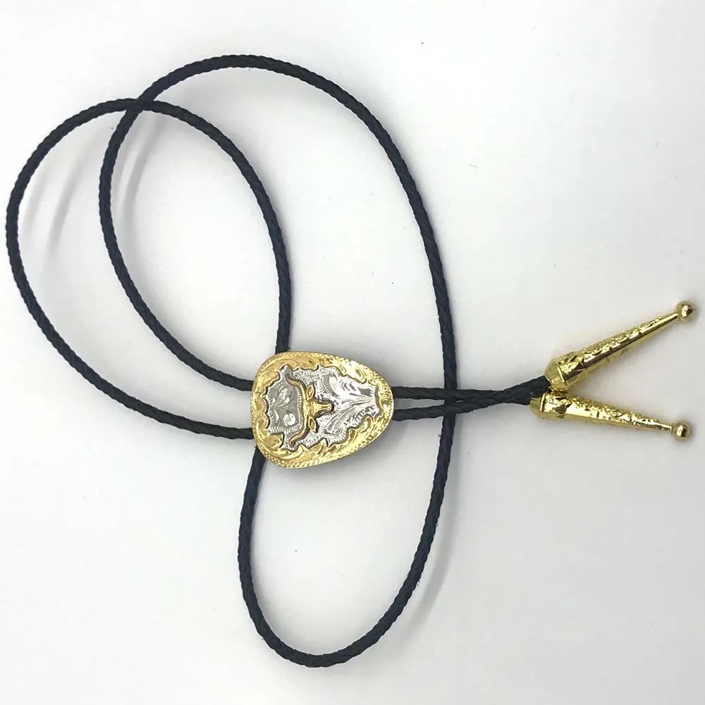 Мужской ковбойский галстук бабочка с золотыми буллами Кожаный Галстук для