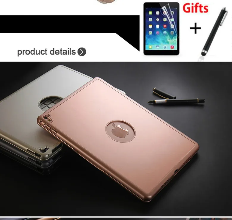 Wireless Bluetooth Keyboard Case For iPad 9.7 New 2017 2018 A1822 A1823 cases Backlit Light keyboard funda cover + flim pen | Компьютеры и