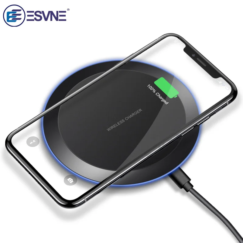 ESVNE Qi Беспроводное зарядное устройство 5 Вт зарядное устройство для телефона Беспроводная Быстрая зарядка для iphone XS MAX XR samsung Xiaomi huawei док-станция - Тип штекера: ES-W01-5W