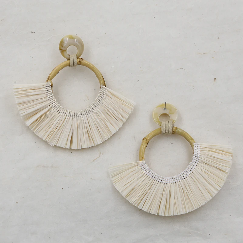 STRATHSPEY 2019 Raffia серьги для женщин богемный большой кулон массивные бамбуковая