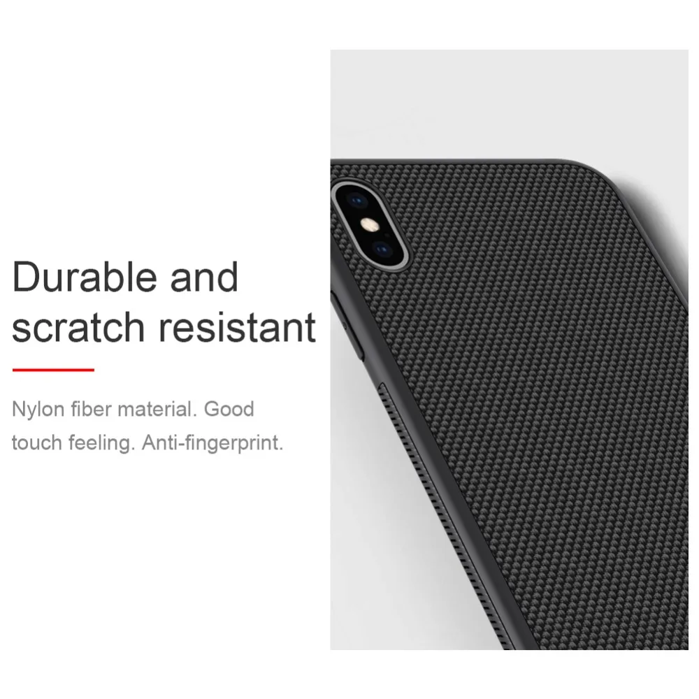 Nillkin for iPhone X XR XS Max Case Cover Hard PC + Soft TPU Frame Nylon Texture Back iPhoneX 10 Ten Shockproof |