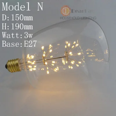 220 V-240 V E27 винтажный Ретро светодиодный светильник Эдисона 4W ST64/A19/G80 внутренний светодиодный светильник, Ночной светильник, рождественские подарки(BM50 - Цвет: Model N E27