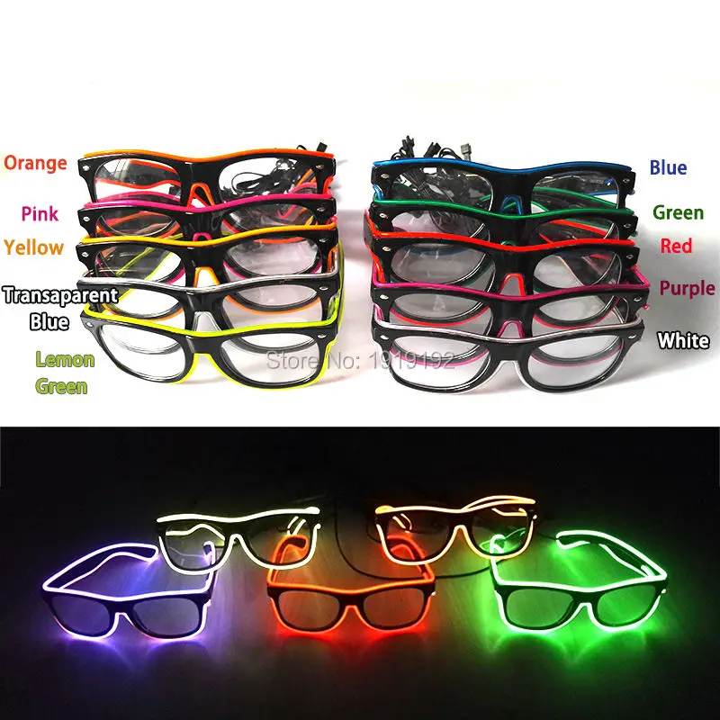 Очки el со звуковым управлением прозрачные линзы модные неоновые очки