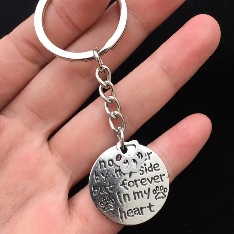 Брелок для ключей из нержавеющей стали с изображением кошек собак и лап