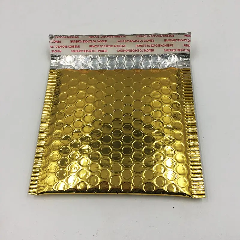 Gold 50 шт./лот Пузырьковые конверты, сумки для почтовых отправлений, мягкий конверт для доставки, пузырьковый почтовый пакет, бизнес-товары, 15*13 см+ 4 см - Цвет: Gold