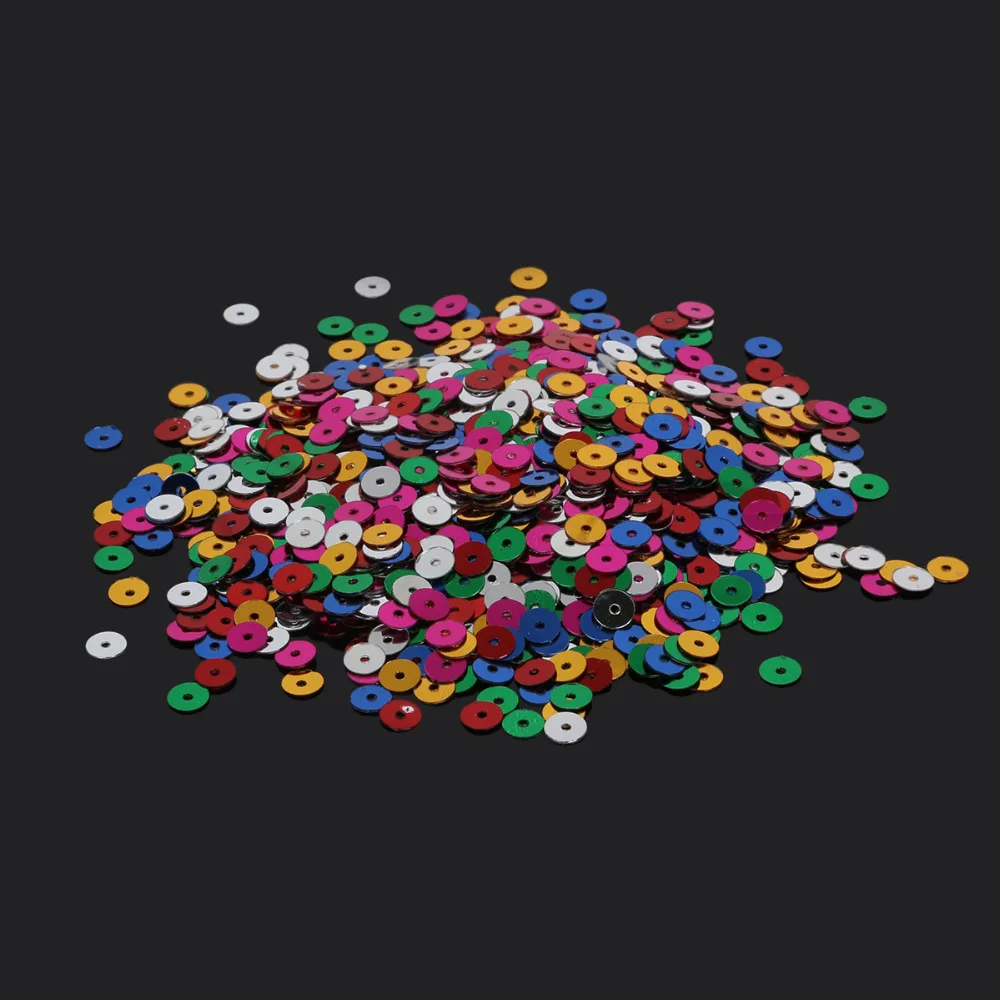 Серебряные блестки круглая плоская пленка в отверстии разные цвета 20 цветов