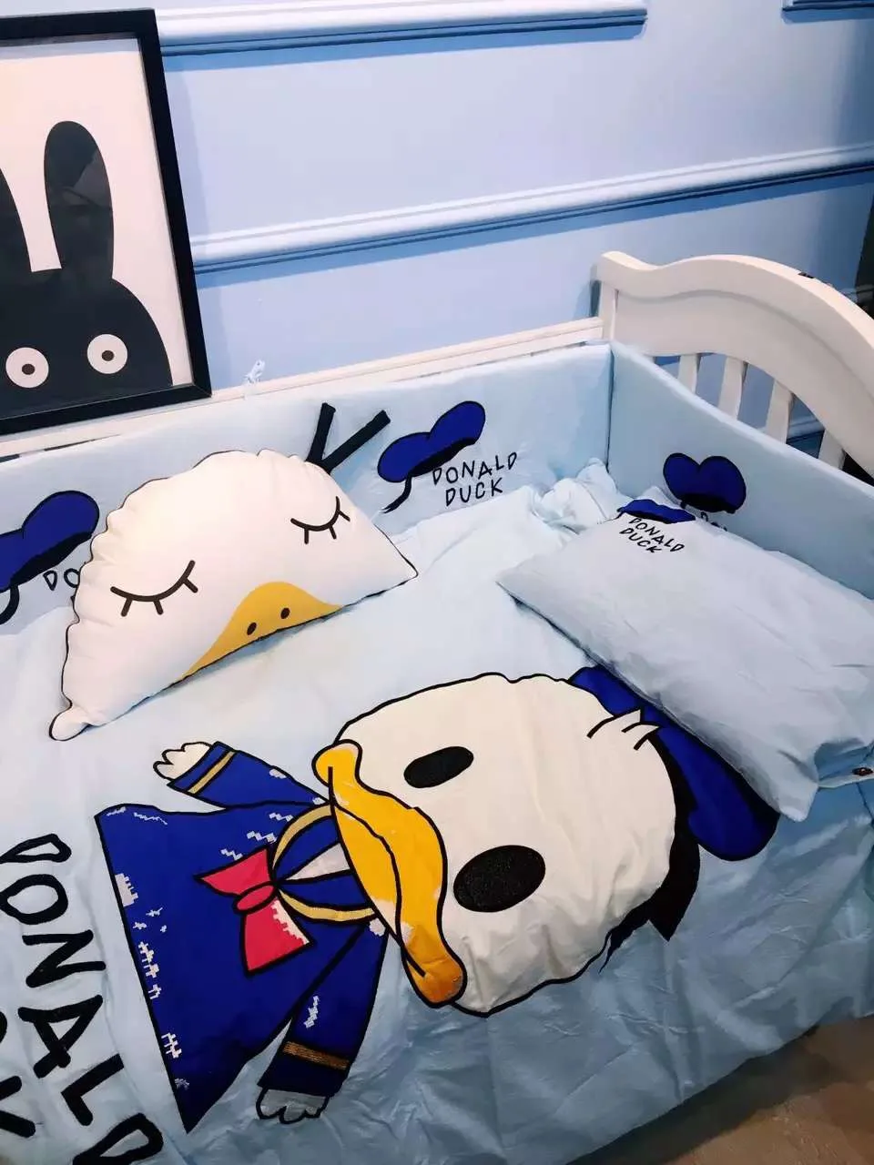 4 шт. комплект детской кроватки бампер хлопок мягкий детский кровать с мультяшным