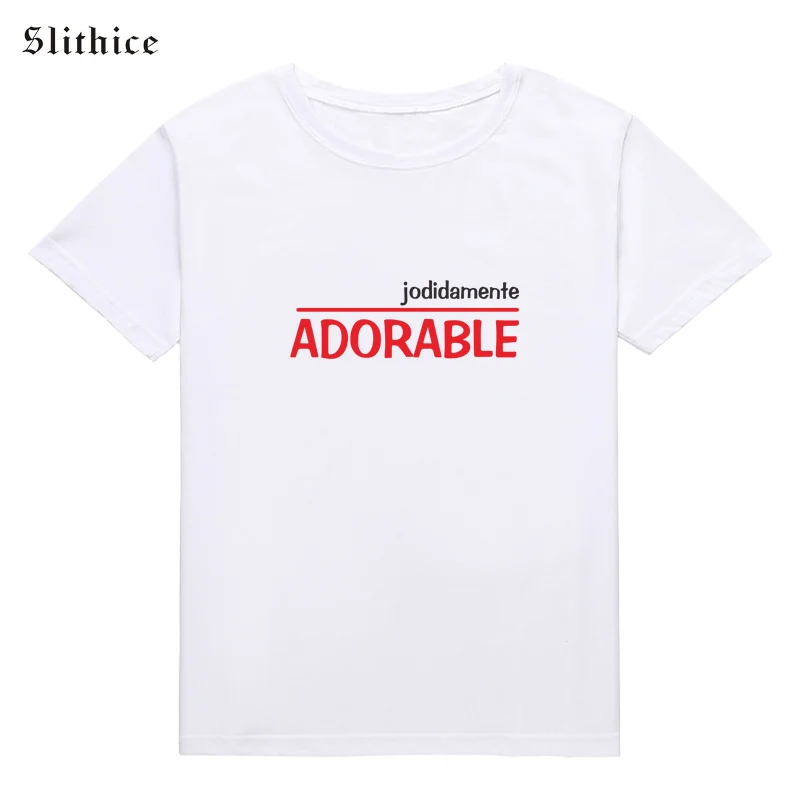 Модная Летняя женская футболка Slithice рубашки для женщин забавная с буквенным