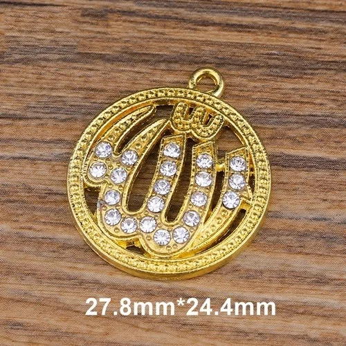 Gold 5 Pieces Товары для ювелирных изделий, Cz Стразы, серебро, Бог, мусульманский полумесяц, шарм, соединитель, аксессуары для исламских ювелирных изделий, сделай сам - Цвет: Gold 5 Pieces