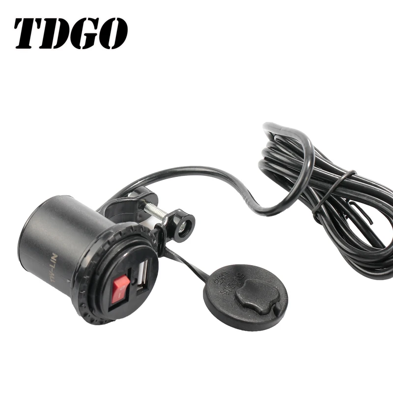 TDGO Motorcycle USB Socket Charger Outlet Power Adapter Mobile Phone Xiaomi LED 12-24V For Auto Car Electronic 2018 New |