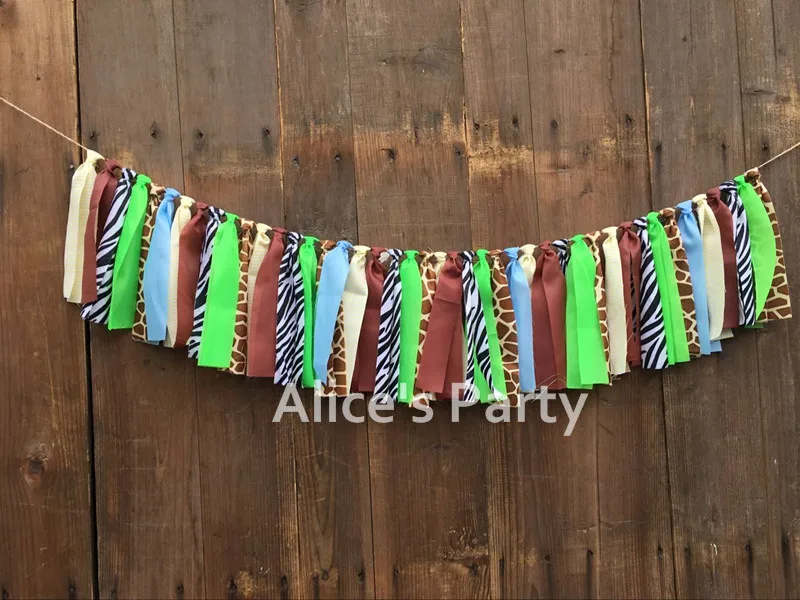 New Jungle Birthday Highchair Banner 1st Garland Safari Zoo Party Baby Shower Decoration Cake Smash Flag Photo Props | Дом и сад