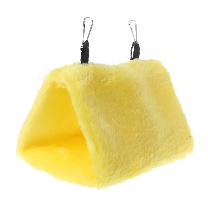 Цвет: желтый Pet Parrot Hammock Bird Hanging Bed House Plush Winter Warm Cage Nest Tent - Цвет: Цвет: желтый