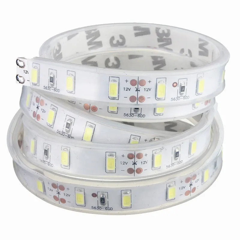 

1M Waterproof 5630 SMD 60 LED Light Strip IP65 14.4W Silicone Tube Flexible Strip Tape Light Lamp Cool White DC12V 20-22Lm