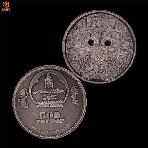 2006 сувенир диких охранных животных Ursus Arctos Gobiensis желтый кристалл монгольская Серебряная Памятная коллекция монет - Цвет: SMJY-169
