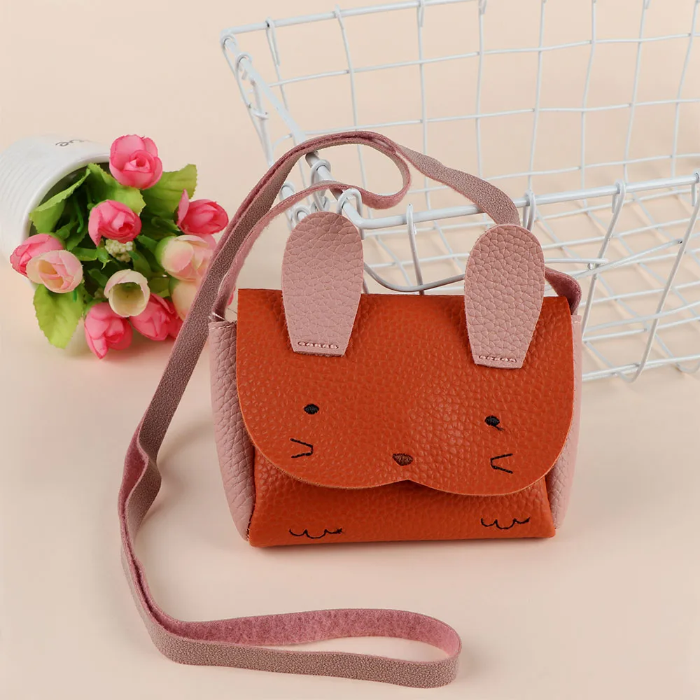 1Pcs Cartoon Rabbit Mini Messenger Bag Girls PU Shoulder Bags Birthday Gifts for Girlfriends Size: 10*14*3cm | Багаж и сумки