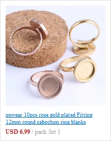 Onwear 10 шт. нержавеющая сталь fit 12 мм rivoli камень кольцо базовые настройки diy пустой ободок лотки для изготовления ювелирных колец
