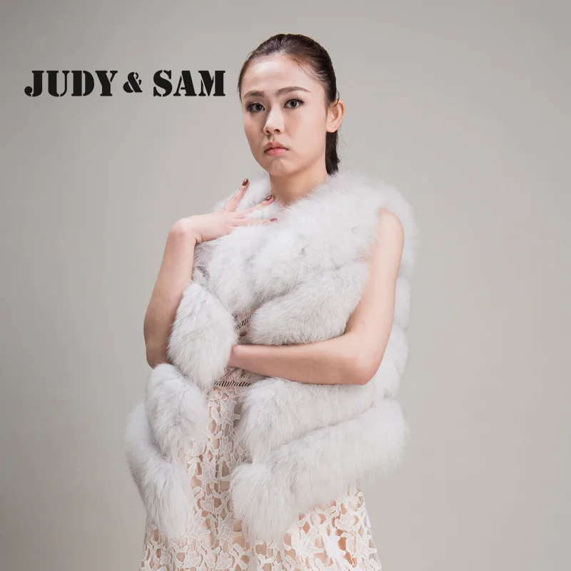 Классический качество натуральным лисьим Мех животных жилет Женская Мода пальто