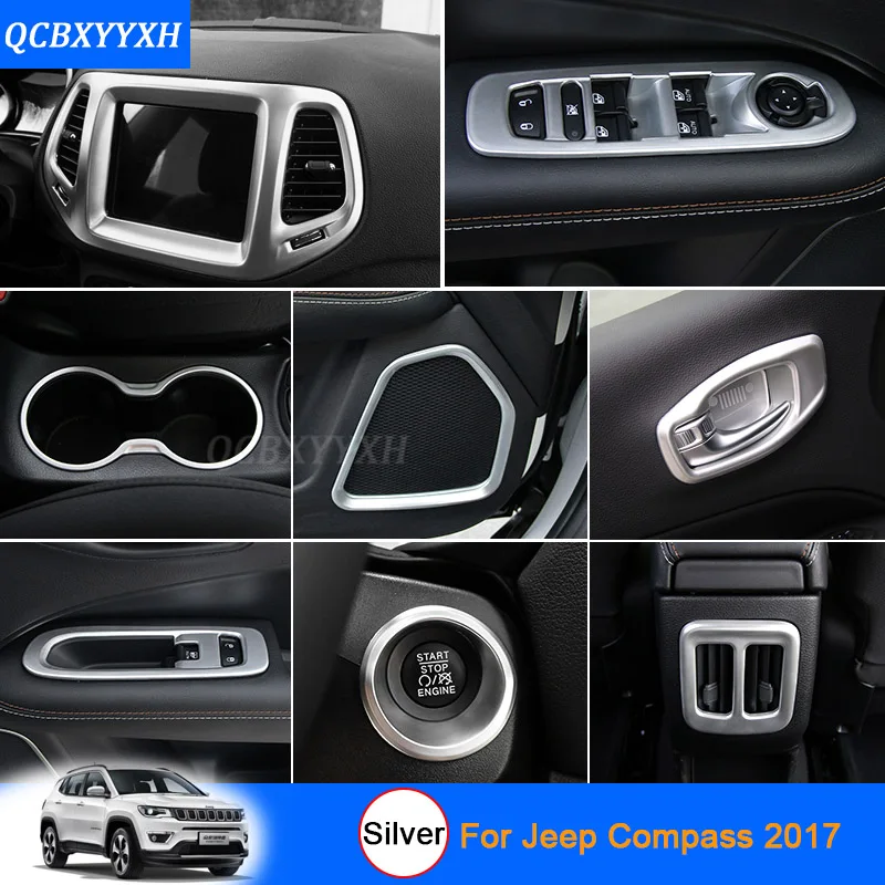 QCBXYYXH для Jeep Compass 2017 автомобильный Стайлинг серебристый цвет украшение интерьера