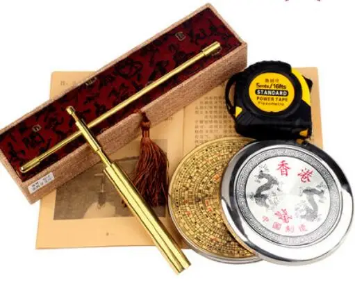 High Precision Assisted Compass for Measuring Magnetic Field and Finding Dragon Points with Brass Fengshui Detecting Rod | Дом и сад