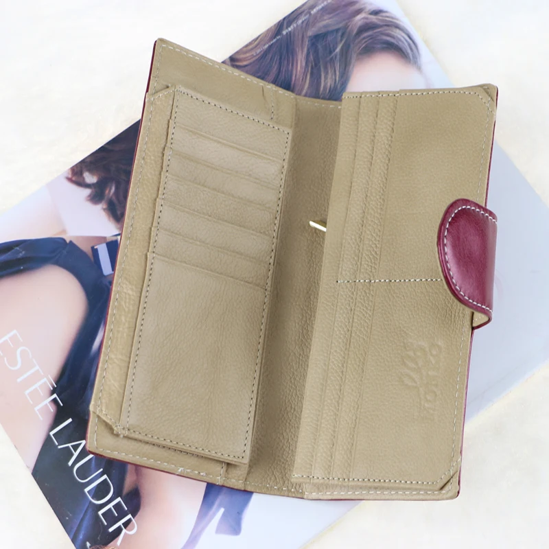 Новый дизайн модный многофункциональный кошелек из натуральной кожи Женский Длинный воловьей сумка оптом и