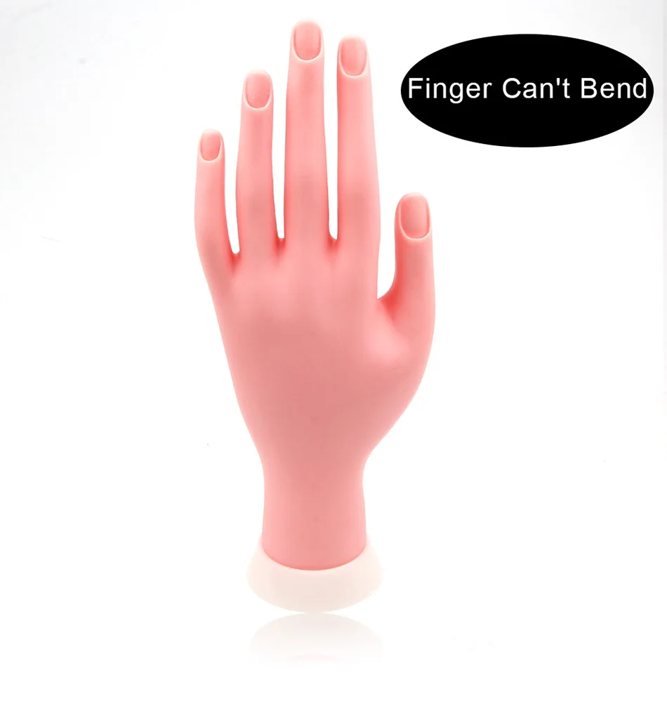 Nail Practice Hand Model Flexible Movable Silicone Prosthetic Soft Fake Hands for Nail Art Training Display Model Manicure Tool