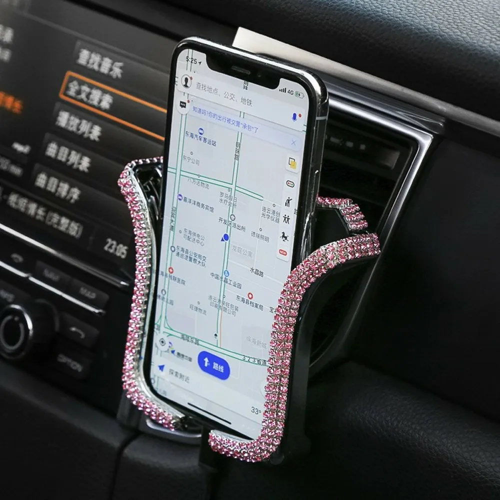 Универсальный автомобильный держатель для телефона с кристаллами Стразы держатель на вентиляционное отверстие автомобиля клип держатель сотового телефона для 4-6,0 дюймов телефон в подарок
