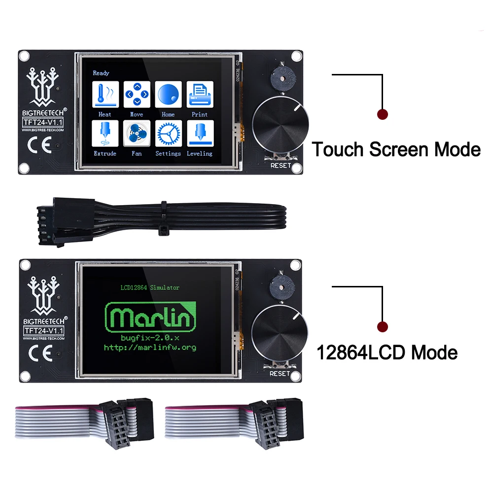 Сенсорный экран BIGTREETECG TFT24 V1.1 совместимый с ЖК дисплеем 12864vs MKS TFT2.4 tft35 для SKR V1.3 PRO