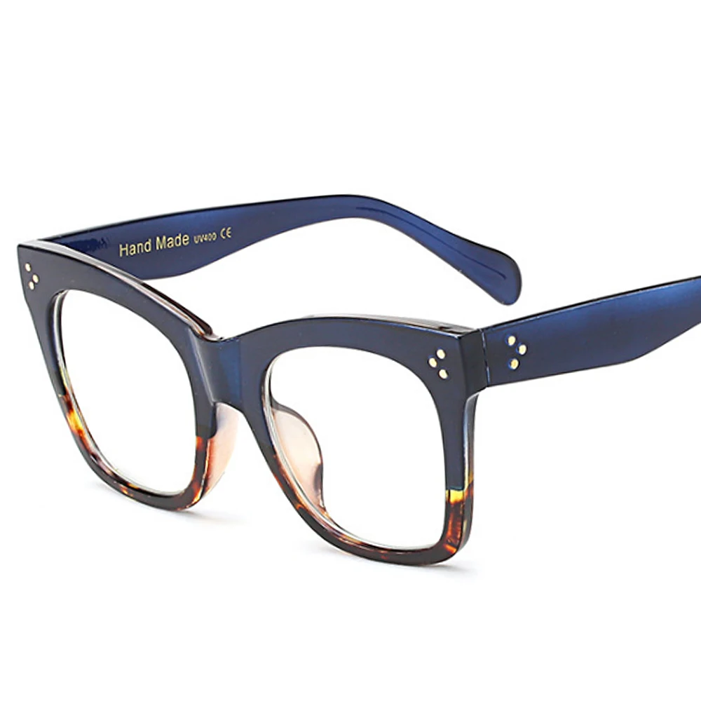Big Square Eyeglasses Frame Eyewear Black Vintage Rivet Optical Glasses Women Frames Prescription |