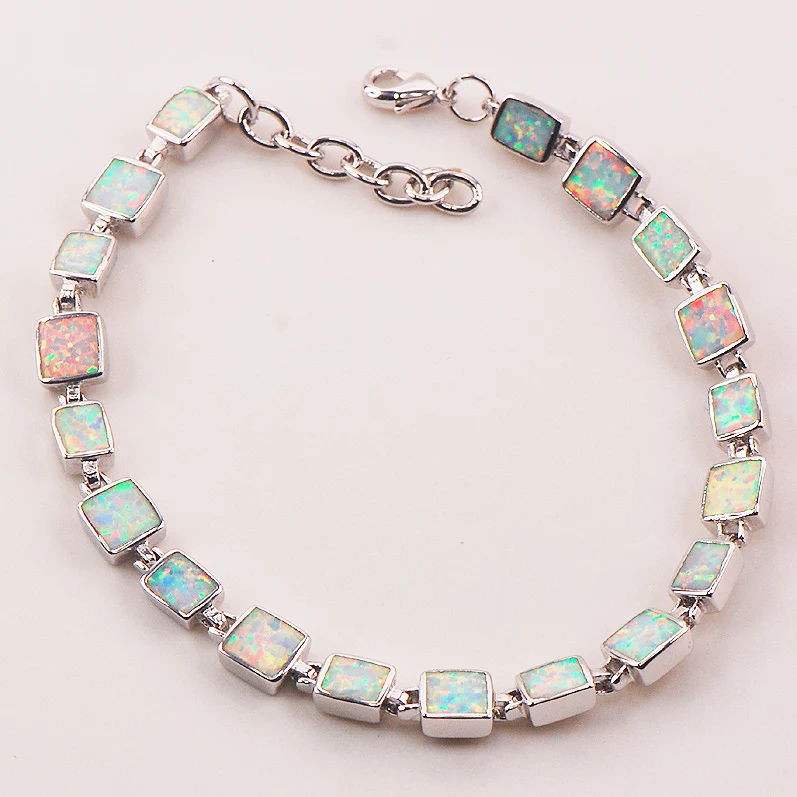 Браслет из серебра 925 пробы с белым огненным опалом 7 5 + 0 дюйма|bracelet free shipping|bracelet