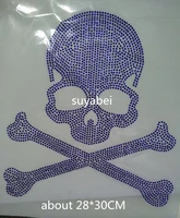 2pclot skull iron on transfer patches hot fix rhinestone transfer motifs fixing rhinestones applique patches for shirt sweater