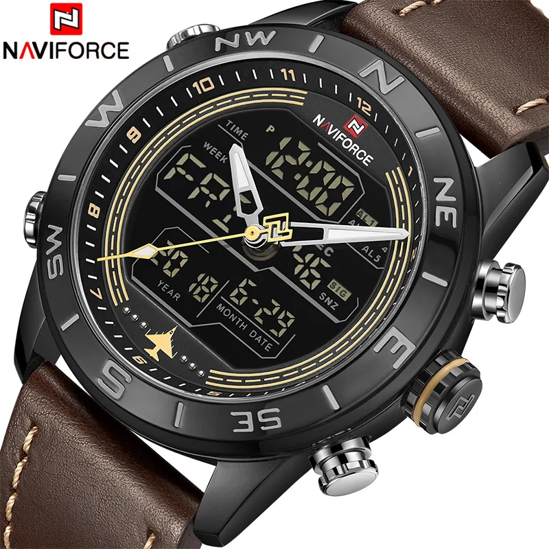 Часы наручные NAVIFORCE Мужские кварцевые роскошные брендовые модные спортивные