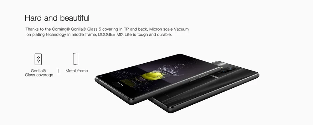 Смартфон DOOGEE MIX Lite с двойной камерой 5,2 ''MTK6737 четырехъядерный процессор 2 ГБ+ 16 ГБ Android 7,0 3080 мАч мобильный телефон с отпечатком пальца