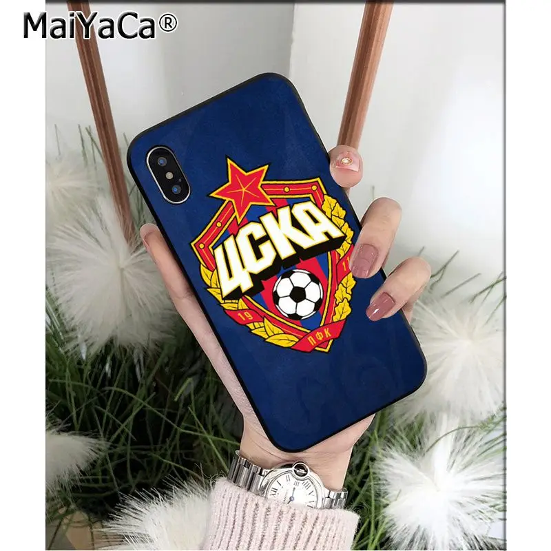 Мягкий чехол для телефона из ТПУ MaiYaCa PFC ЦСКА футбольная команда iPhone 8 7 6 6S Plus X XS MAX 5
