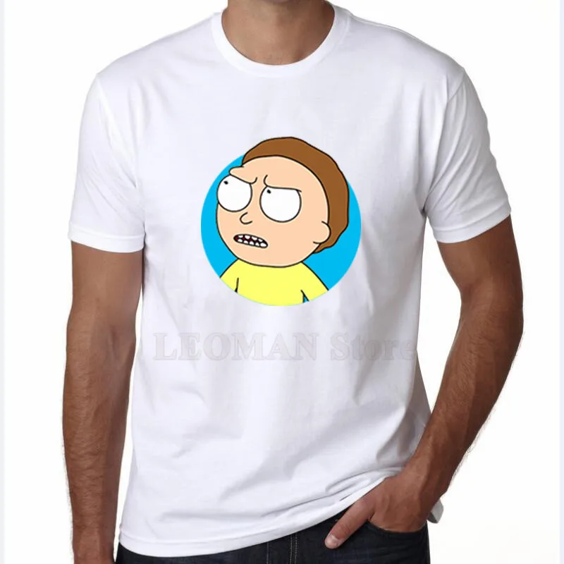 Leoman Новинка 2017 года поступления Смешные Повседневное футболки Рик Morty Футболка с