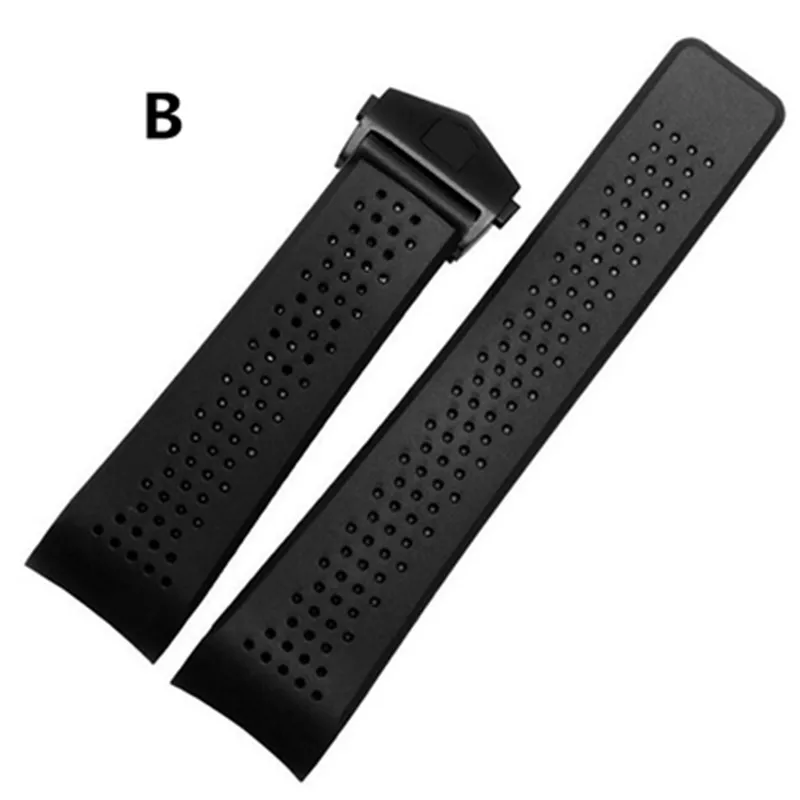 20mm 22mm 24mmm For TAG Top Rubber Silica Gel Watch Bands Strap Watchband Fold Butterfly Stainless Steel Clasp