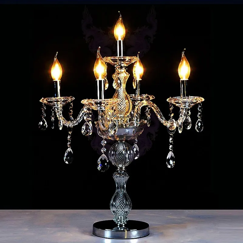 Новая европейская роскошная благородная хрустальная лампа на 5 лампочек