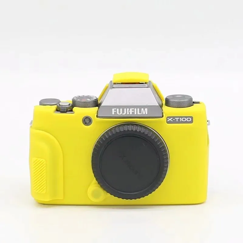 yellow Мягкий защитный чехол для камеры Fuji XT100 резиновый чехол для камеры Fujifilm XT100 беззеркальная система Камера Сумка Чехол - Цвет: yellow