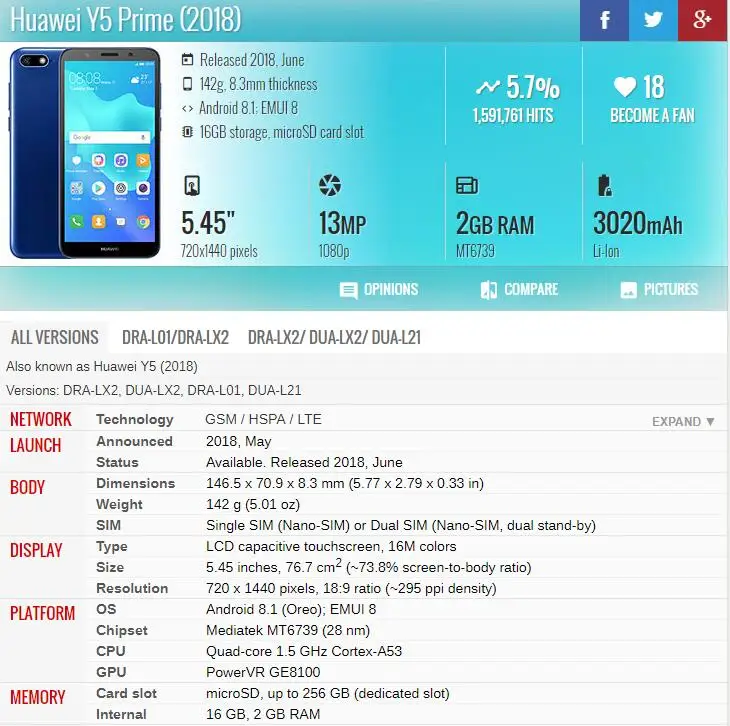 5 45 дюймов для Huawei Y5 prime 2018 ЖК дисплей кодирующий преобразователь сенсорного