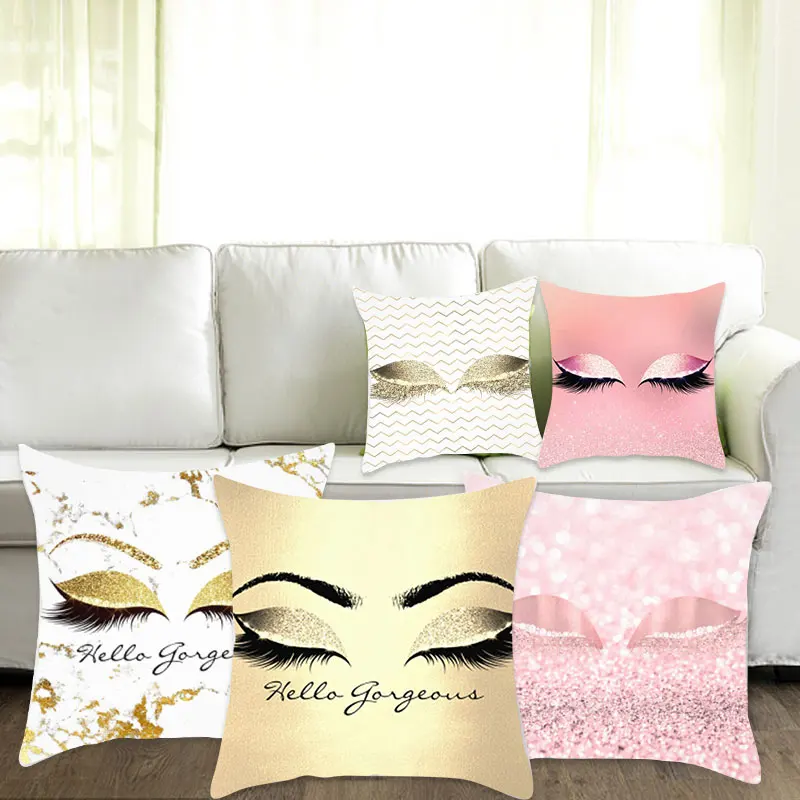 Pillow Cover Cushion Peach Skin Cases Eye Durable Pattern Soft Eyelash | Дом и сад