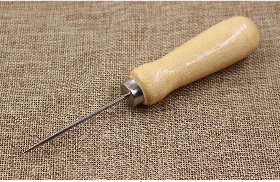 DIY кожа перфорированная awl деревянная большая ручка перфоратор ремонтный инструмент ручная Кожа иголка швейный инструмент 1 шт/2 шт