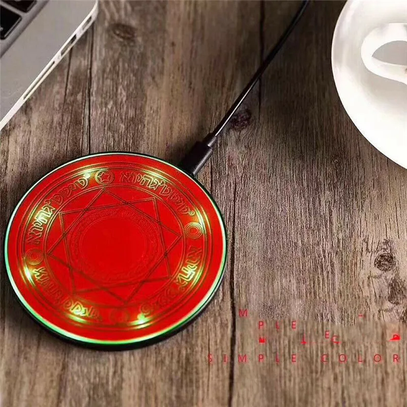Red Charger Светящийся магический массив Qi Беспроводной быстро Зарядное устройство 5/7. 5/10 Вт для iPhone samsung huawei - Цвет: Red Charger